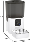 PAPIFEED Automatic Cat Feeder with App, 2.4G WiFi Cat Food Dispenser, 6L Timed Cat Feeder for Dry Food, 10 Meals/Day, 12 Portions/Meal, Dual Power Supply Smart Pet Feeder for Dog, White